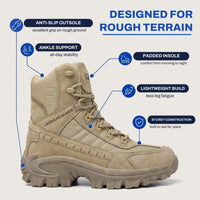 Tactical Boots for Men - Non-Slip Lug Sole - High-Top Ankle Support