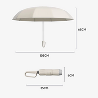Windproof Rain Umbrella - Automatic Compact Travel Umbrella - Hook Handle