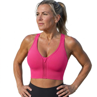 Women’s High Support Sports Bra - Front Zip - Cross-Back Design