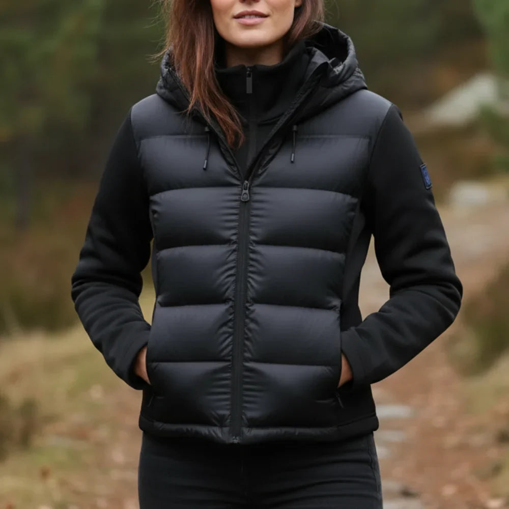 Women's Puffer Jacket - Waterproof & Windproof - Slim Fit with Hood