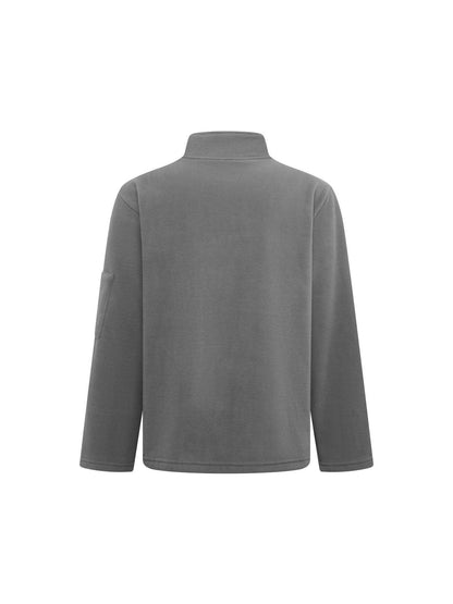 Fleecejacke Herren rostbraun mit Stehkragen und Reißverschluss