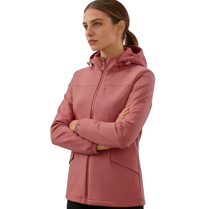 Women's Windbreaker Jacket - Fleece-Lined Softshell - Wind & Water-Resistant