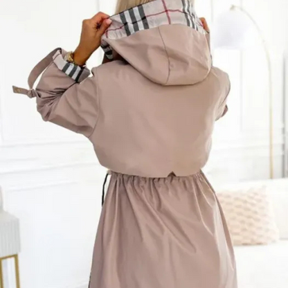 Women's Hooded Rain Jacket - Waterproof & Windproof - Tailored Fit
