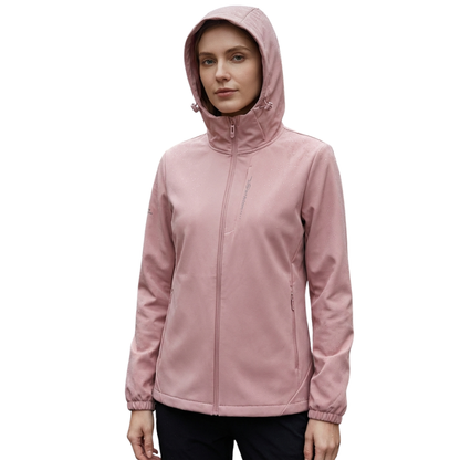 Women's Windbreaker Jacket - Fleece-Lined Softshell - Wind & Water-Resistant