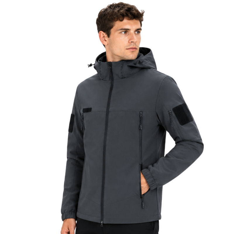 Men's Softshell Jacket - Removable Hood - Fleece Lined