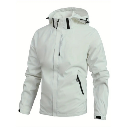 Men's Rain Jacket - Waterproof with Sealed Seams - Adjustable Hood