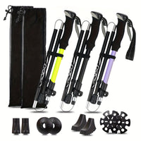 Hiking Poles - Collapsible Folding Trekking Poles - Set of 2 with Bags