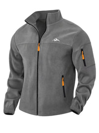 Men's Fleece Jacket - Windproof & Warm - Stand Collar Full Zip