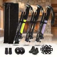Hiking Poles - Collapsible Folding Trekking Poles - Set of 2 with Bags