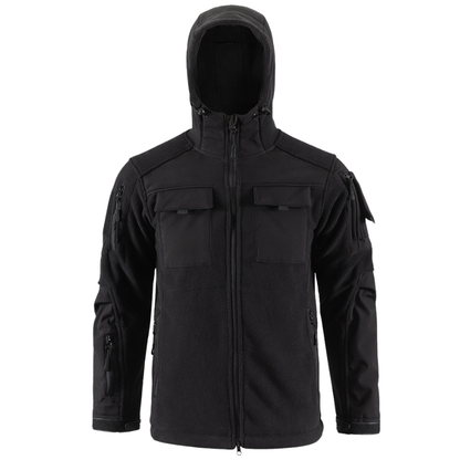 Men's Fleece Jacket - Hooded Tactical Softshell - Camo & Solid Colors