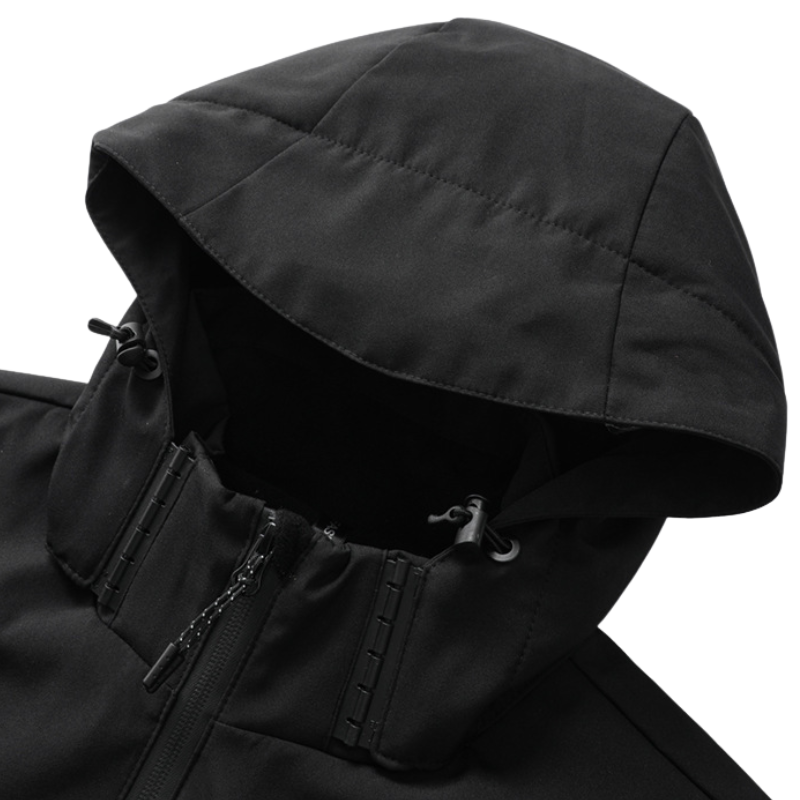 Men's Softshell Jacket - Removable Hood - Fleece Lined