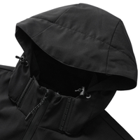 Men's Softshell Jacket - Removable Hood - Fleece Lined
