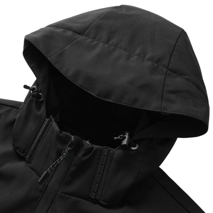 Men's Softshell Jacket - Removable Hood - Fleece Lined