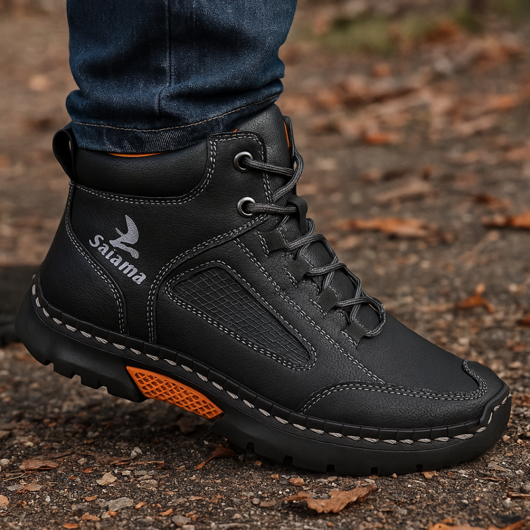 Men's Boots - Waterproof Vegan Leather - Rugged Non-Slip Sole