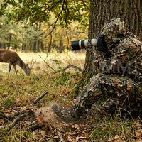 Ghillie Suit for Hunting - 6-Piece 3D Leafy Camo Set - Hood, Gloves & Bag
