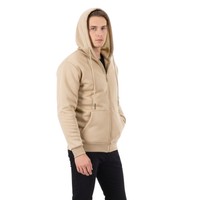 Men's Fleece Jacket with Hood - Sherpa Lined & Windproof - Full Zip