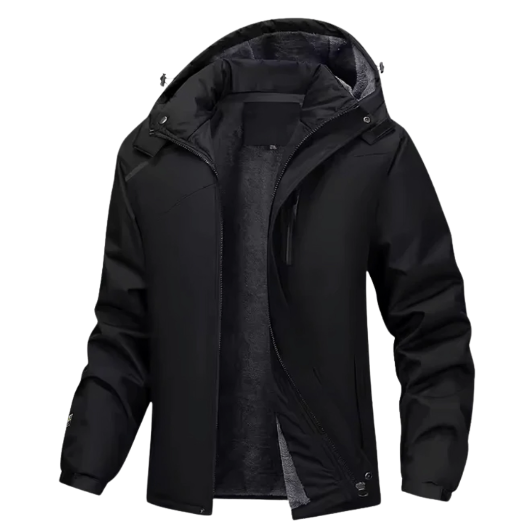 Men's Waterproof Jacket - Fleece-Lined & Windproof