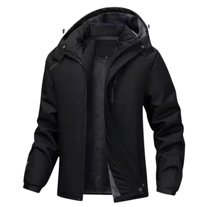 Men's Waterproof Jacket - Fleece-Lined & Windproof