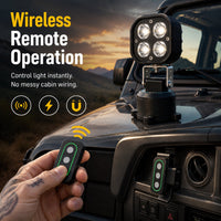 Remote Control Spotlight for Truck - Magnetic LED Work Light - 360° Swivel