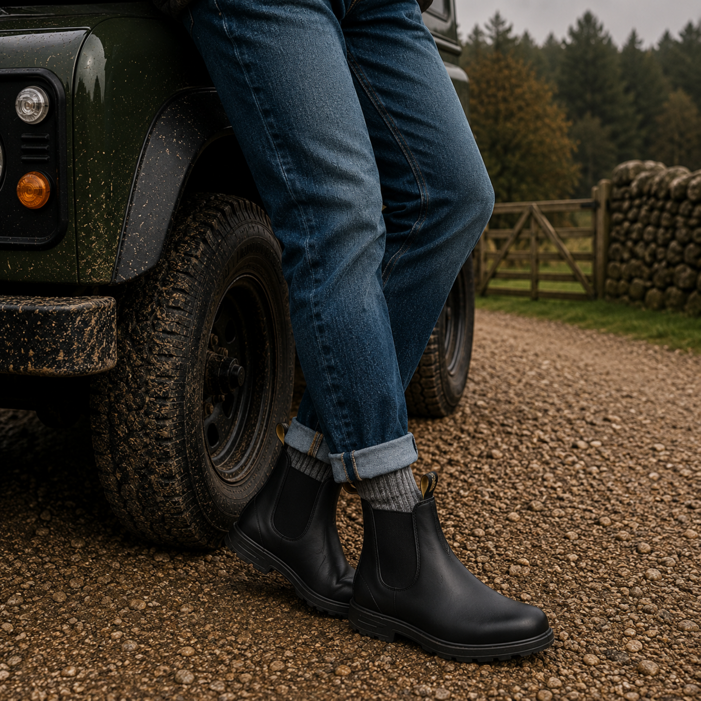 Men's Chelsea Boots - Slip-On with Pull Tabs - Cushioned Footbed