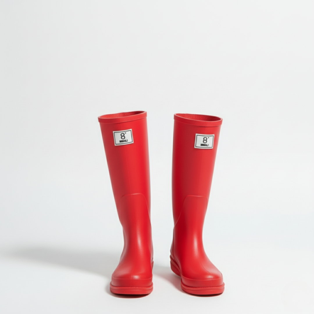 Regenstiefel Damen Halbhoch Wasserdicht Slip On aus PVC