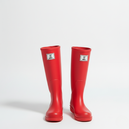Regenstiefel Damen Halbhoch Wasserdicht Slip On aus PVC