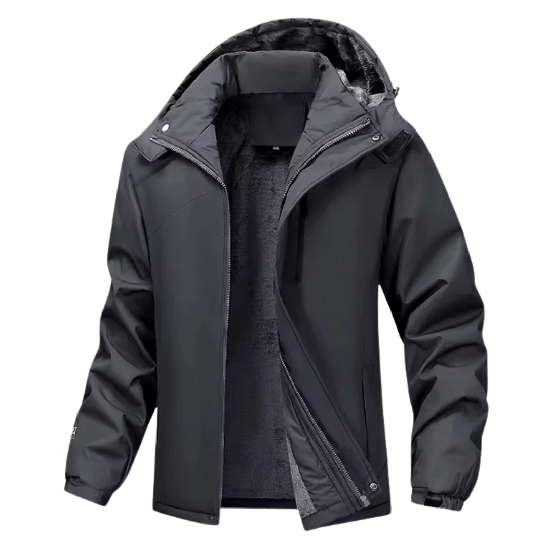 Men's Waterproof Jacket - Fleece-Lined & Windproof