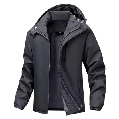Men's Waterproof Jacket - Fleece-Lined & Windproof