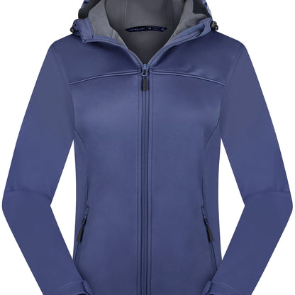 Women's Softshell Jacket - Fleece-Lined & Windproof - Adjustable Hood