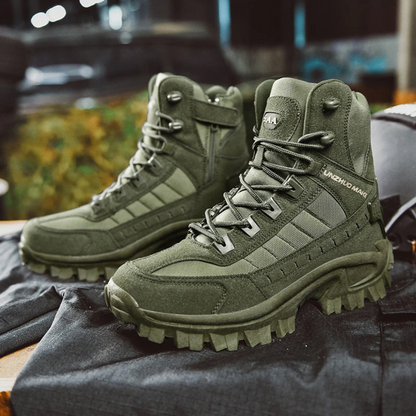 Men's Winter Boots - Tactical-Style Warm Lined - Non-Slip Grip Sole