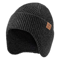 Beanie with Ear Flaps - Fleece-Lined Winter Knit Hat - Unisex