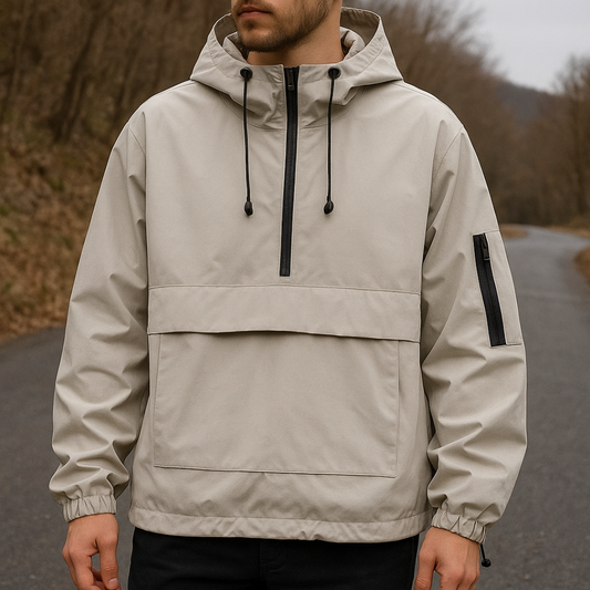 Waterproof Rain Jacket Unisex - Hooded Anorak Parka - Windproof