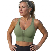 Women’s High Support Sports Bra - Front Zip - Cross-Back Design
