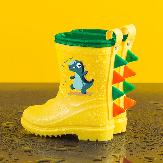 Toddler Rain Boots - 3D Dinosaur Spikes - Waterproof & Non-Slip