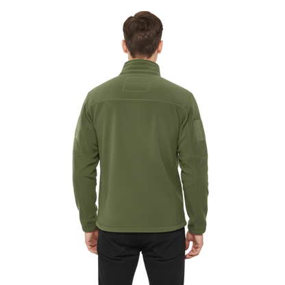 Taktische Fleecejacke Herren coyote-braun mit Stehkragen