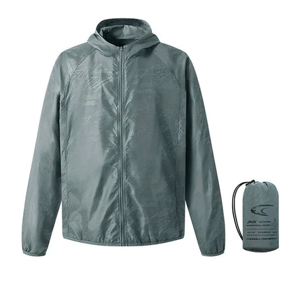 Men's Rain Jacket - Water-Repellent Packable Windbreaker - UPF 50 Sun Protection