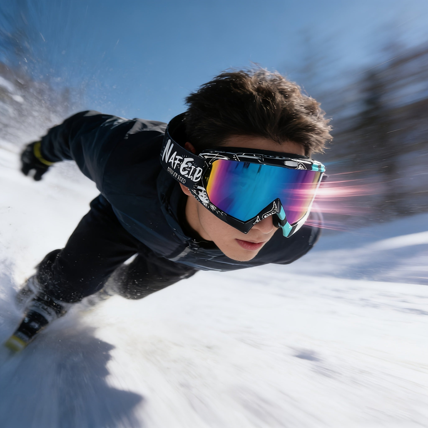 mirrored ski goggles