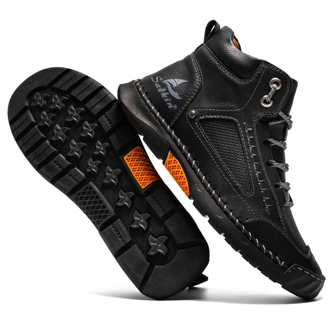 Men's Boots - Waterproof Vegan Leather - Rugged Non-Slip Sole