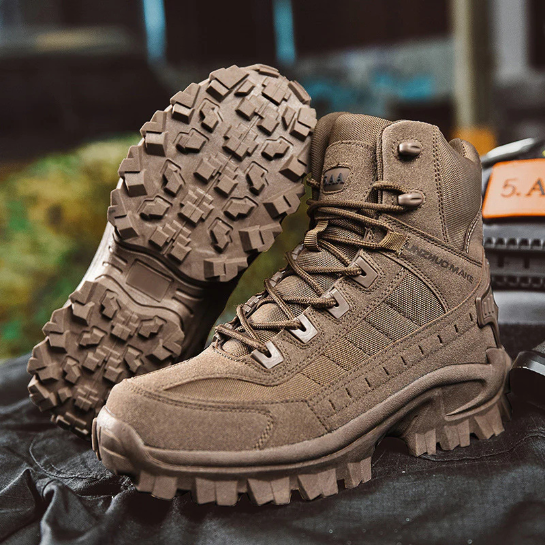 Men's Winter Boots - Tactical-Style Warm Lined - Non-Slip Grip Sole