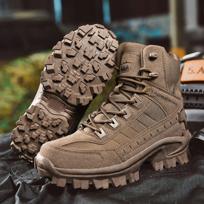 Men's Winter Boots - Tactical-Style Warm Lined - Non-Slip Grip Sole