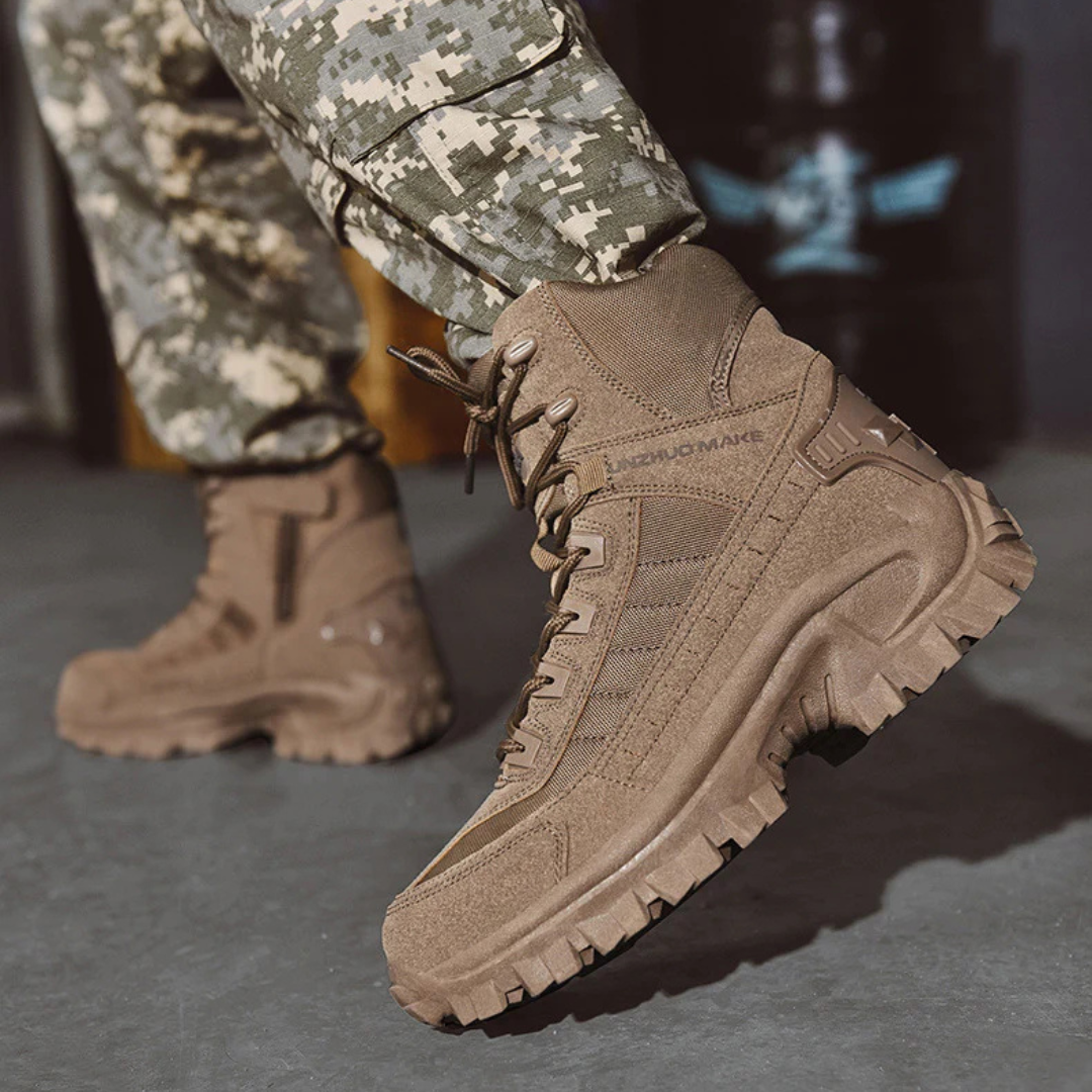 Men's Winter Boots - Tactical-Style Warm Lined - Non-Slip Grip Sole