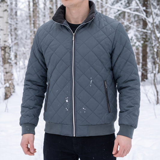 Steppjacke Herren - Gefüttert mit Plüschfutter - Stehkragen