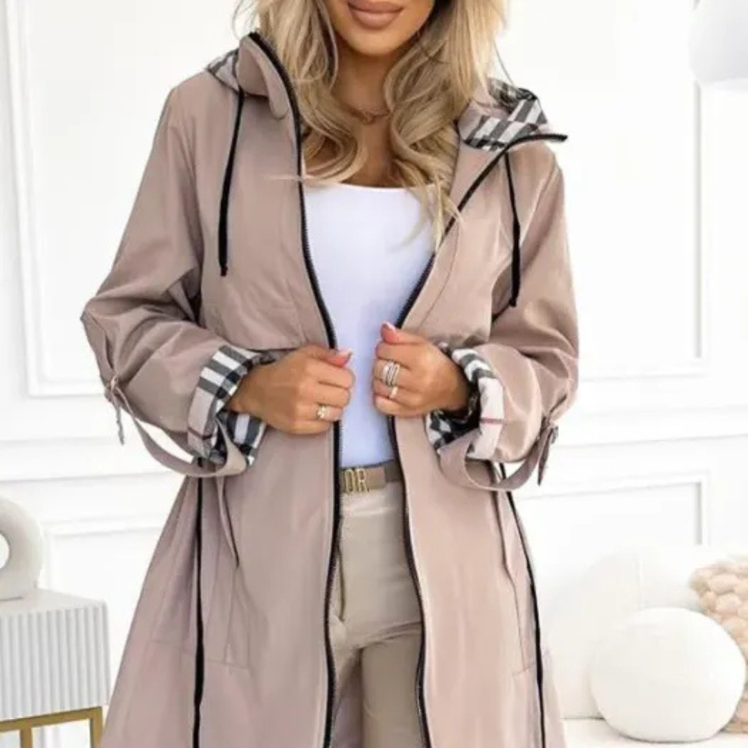 Women's Hooded Rain Jacket - Waterproof & Windproof - Tailored Fit
