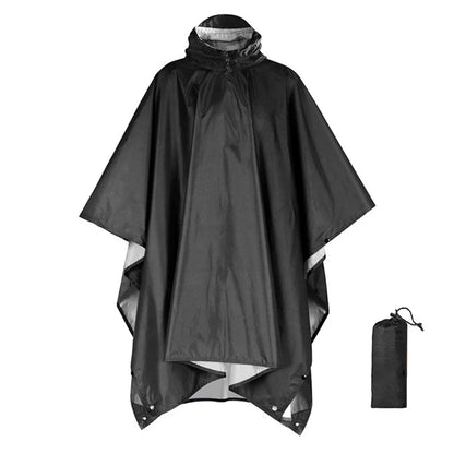 Rain Poncho with Hood - Waterproof 3-in-1 Poncho, Tarp & Sleeping Bag Cover - Packable