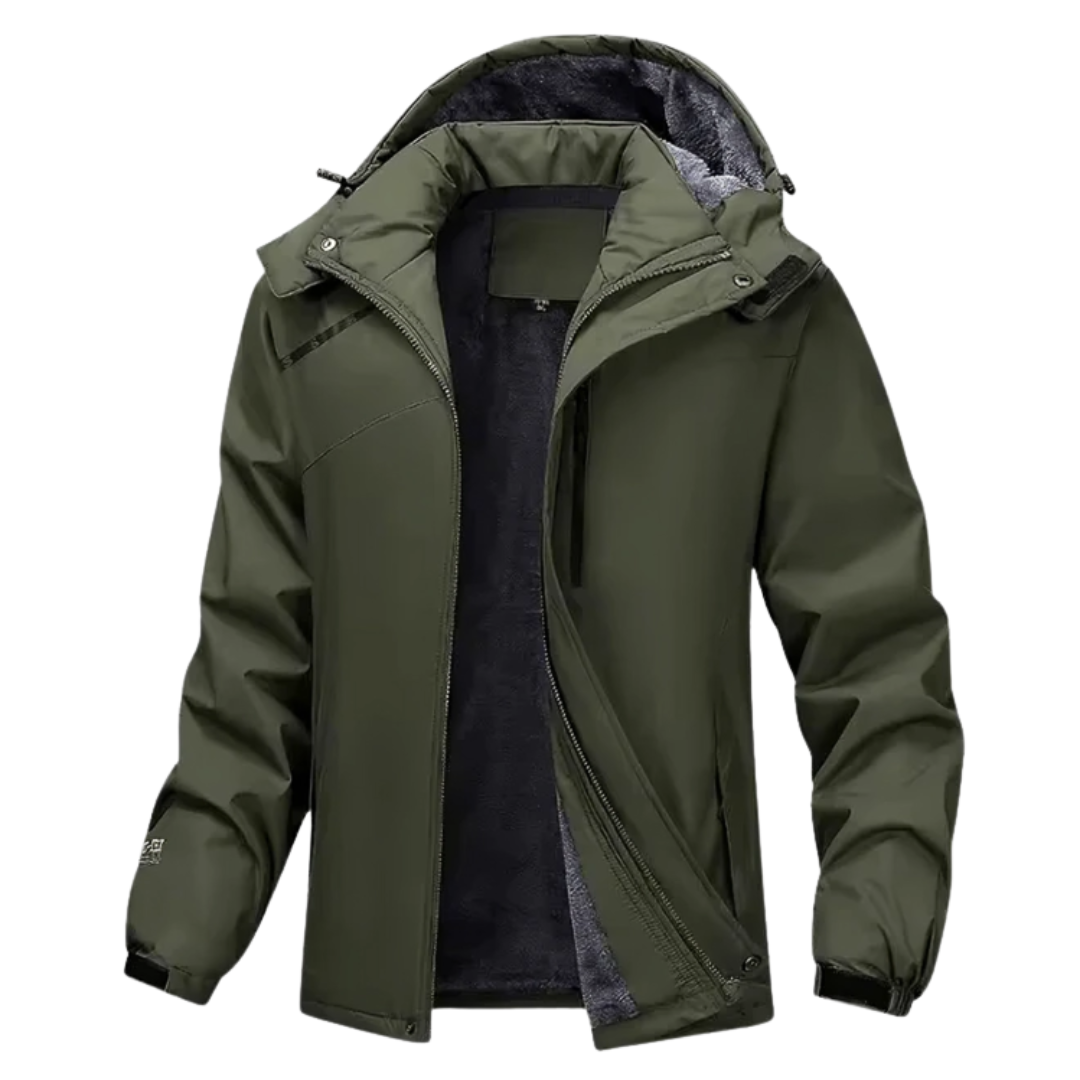 Men's Waterproof Jacket - Fleece-Lined & Windproof