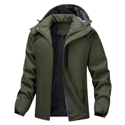 Men's Waterproof Jacket - Fleece-Lined & Windproof