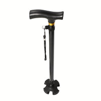 Walking Cane - Adjustable Quad Base Cane for Seniors - Self-Standing