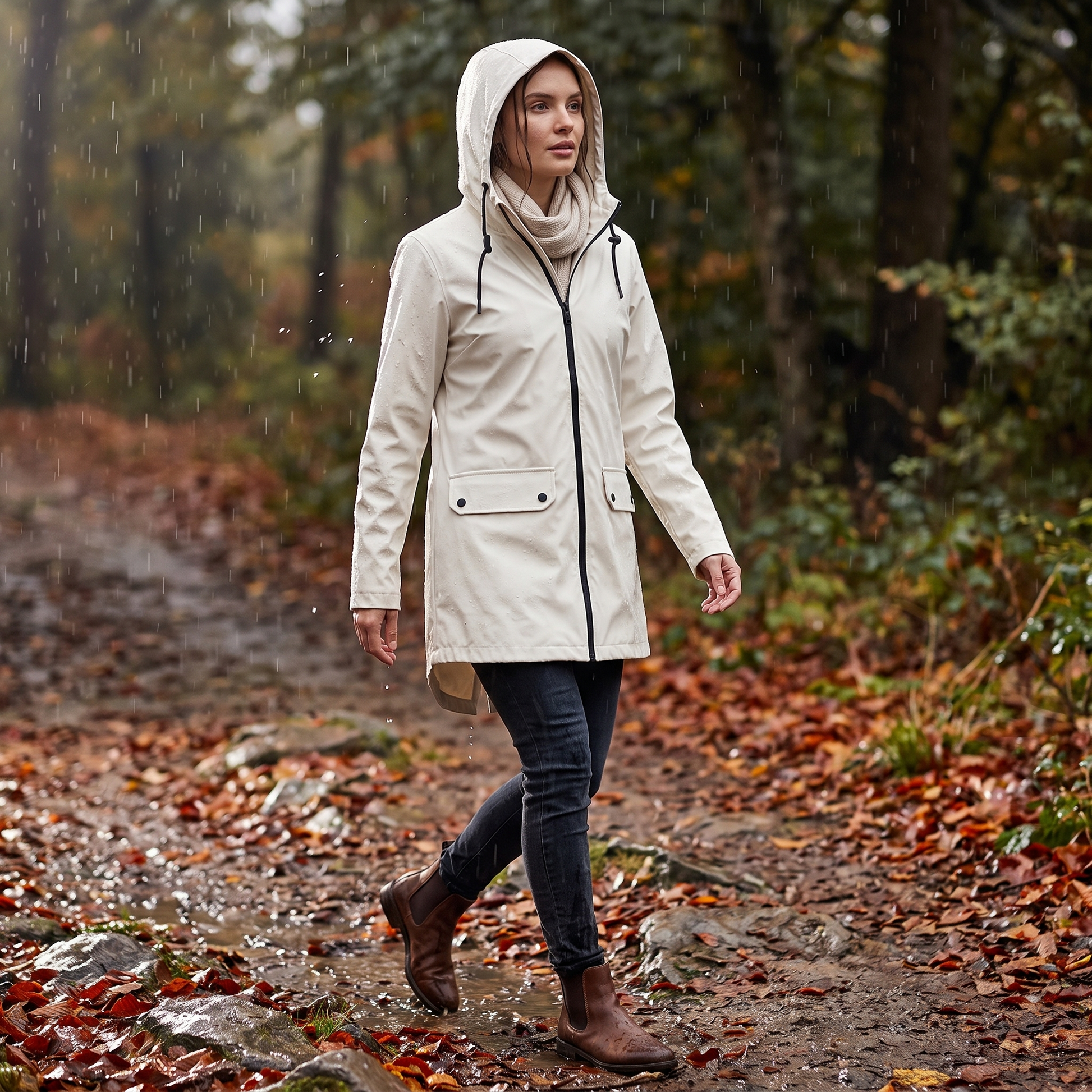 Regenmantel Damen Leicht - Lifestyle im Regen
