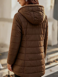 Women's Puffer Coat - Faux Fur Hood - Waterproof