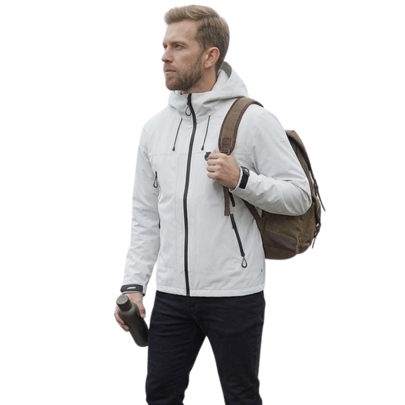 Men's Rain Jacket - Waterproof 5,000mm, Windproof Hood
